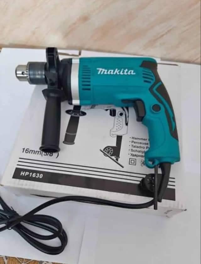 Makita HP1630 Perceuse à percussion fil électrique 650 W clé à mandrin