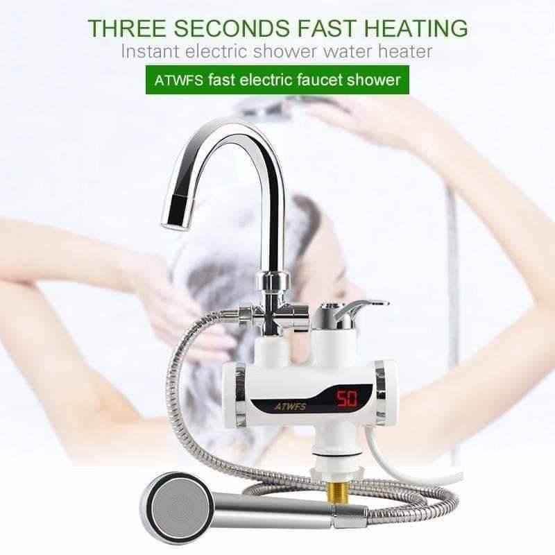 😍جهاز تسخين المياه الكهربائي السريع مع حنفية + مرش الدوش 🚿  instant electric heating water faucet&shower