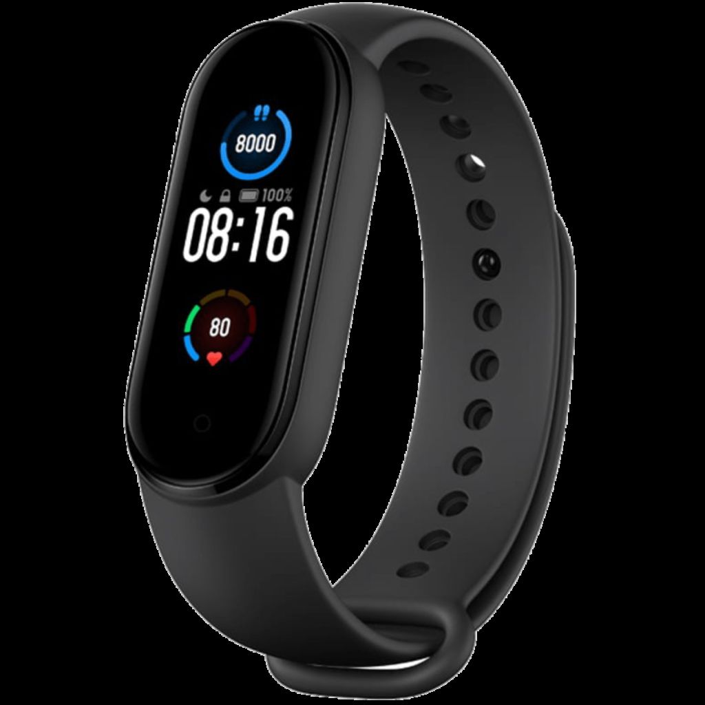 السوار الذكي الجيل الخامس الأصلي من شاومي مضاد للماء وبأحدث التقنيات المتطورة Xiaomi Mi Smart Band 5 Colorful AMOLED Display 1.1” Waterproof Fitness Tracker XMSH10HM