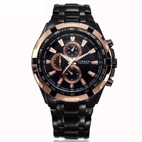  Curren Montre Homme - 8023 - Acier Inoxydable Noir/Gold