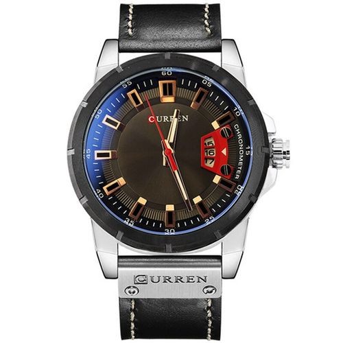 Curren Montre Homme - 8481 - Cuir - Noir/ silver