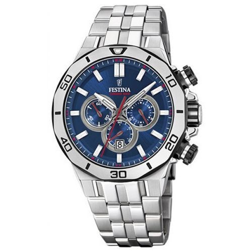 Festina Montre Homme Chrono Sport Bleu En Acier Inoxydable F20448/3