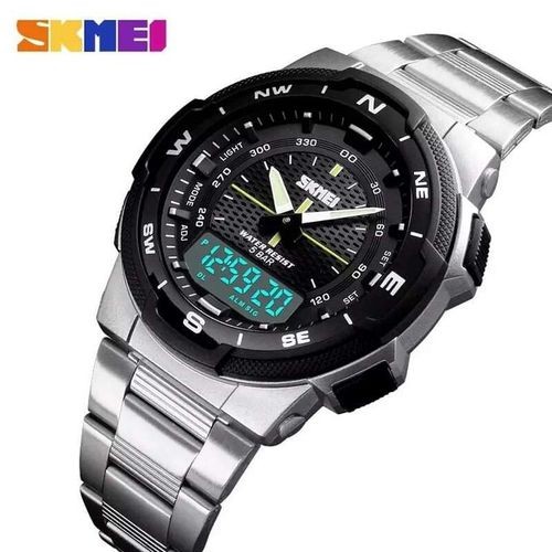 Skmei Montre Hommes Intelligente double affichage - 1370 - 5ATM-Noir-Argent
