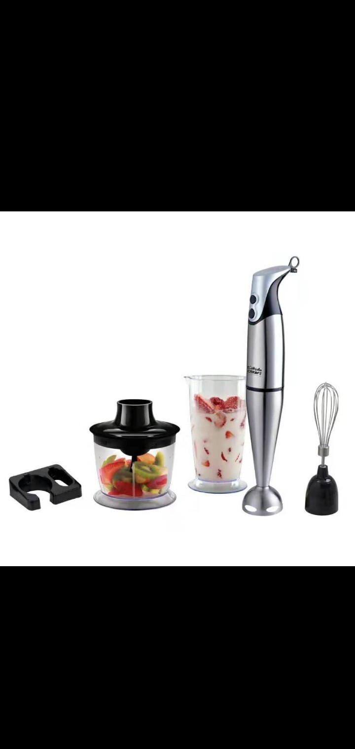 خلاط يدوي ومفرمة بسرعتين مع ملحقات مدمجة لتحضير أفضل العصائر Crraft Hand Blender & Chopper with 2 Speed 300W BT989