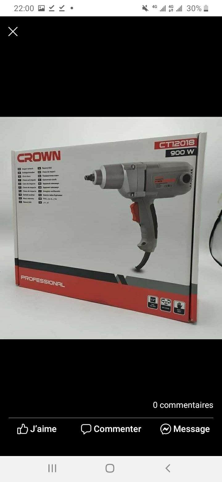 Bouloneuse électrique crown 900w 